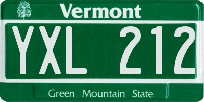 VT license plate YXL212