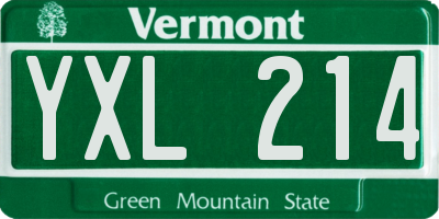 VT license plate YXL214