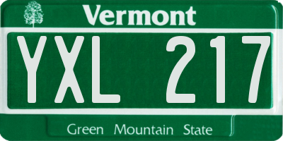 VT license plate YXL217
