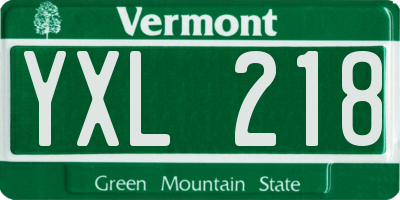 VT license plate YXL218