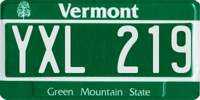 VT license plate YXL219