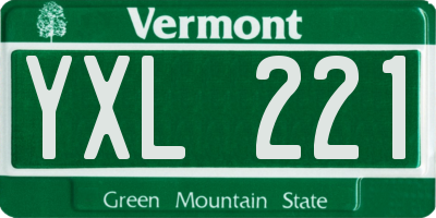 VT license plate YXL221