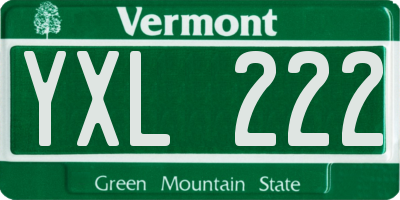 VT license plate YXL222