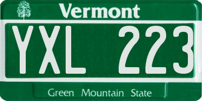 VT license plate YXL223
