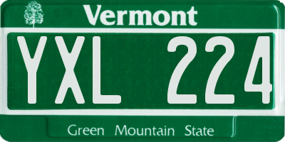 VT license plate YXL224