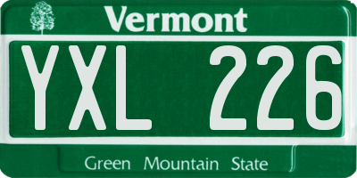 VT license plate YXL226