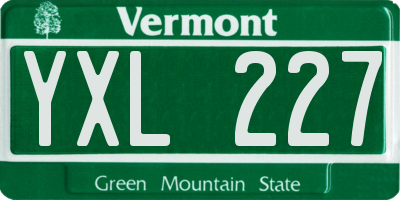 VT license plate YXL227