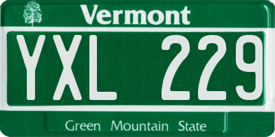 VT license plate YXL229