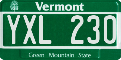 VT license plate YXL230