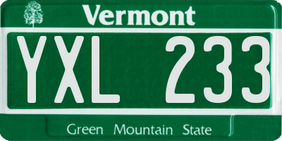 VT license plate YXL233