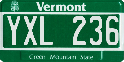 VT license plate YXL236