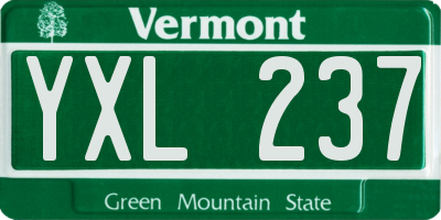 VT license plate YXL237