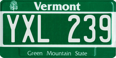 VT license plate YXL239