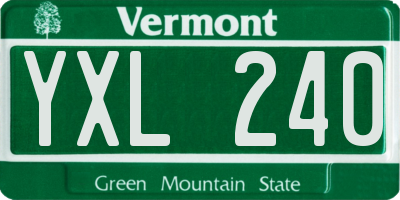 VT license plate YXL240