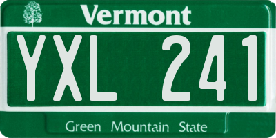 VT license plate YXL241
