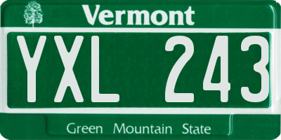 VT license plate YXL243