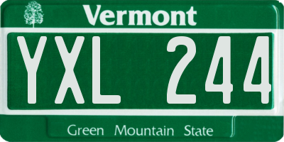 VT license plate YXL244