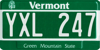 VT license plate YXL247