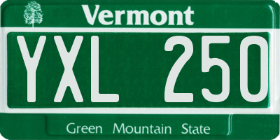 VT license plate YXL250