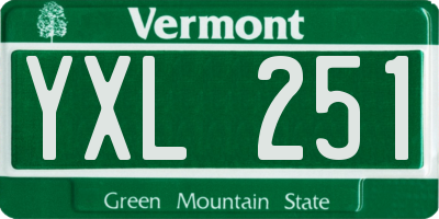 VT license plate YXL251