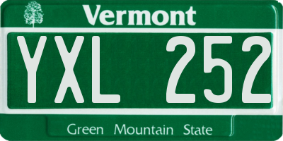VT license plate YXL252