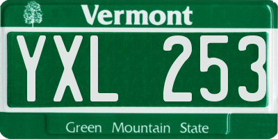 VT license plate YXL253