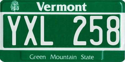 VT license plate YXL258