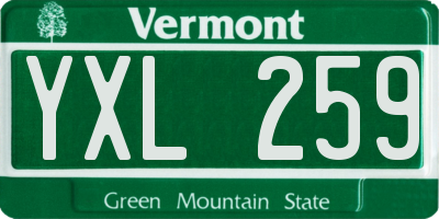 VT license plate YXL259
