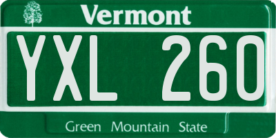 VT license plate YXL260