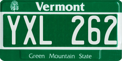 VT license plate YXL262