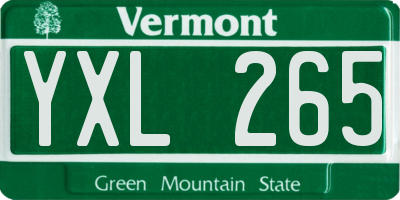 VT license plate YXL265
