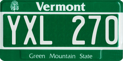 VT license plate YXL270