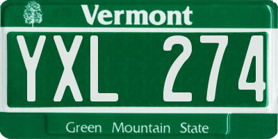 VT license plate YXL274