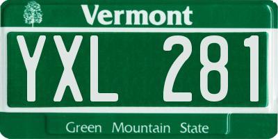 VT license plate YXL281