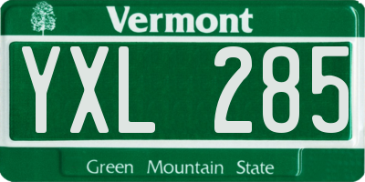 VT license plate YXL285
