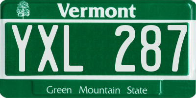 VT license plate YXL287