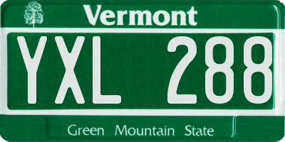 VT license plate YXL288