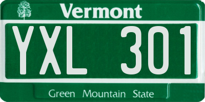 VT license plate YXL301