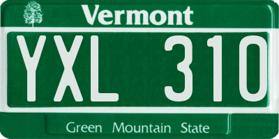 VT license plate YXL310