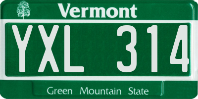 VT license plate YXL314