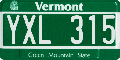 VT license plate YXL315