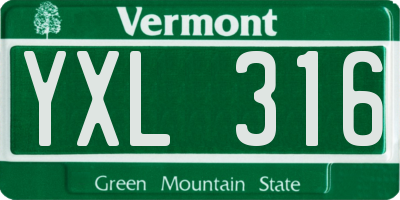 VT license plate YXL316