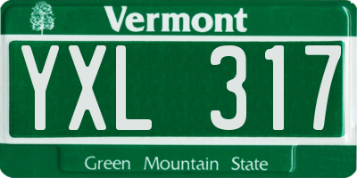VT license plate YXL317