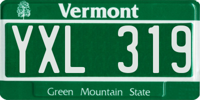 VT license plate YXL319