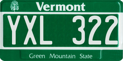 VT license plate YXL322