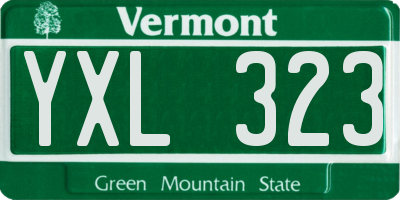 VT license plate YXL323