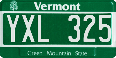 VT license plate YXL325