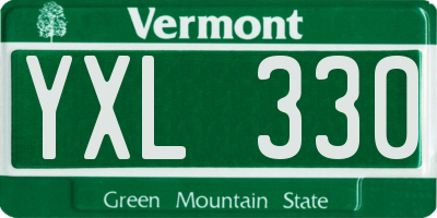 VT license plate YXL330