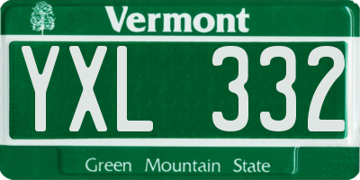 VT license plate YXL332