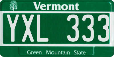 VT license plate YXL333